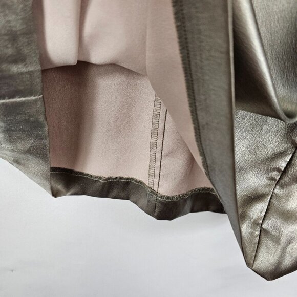 Retro-Futurism Revival Shiny Prom Party Punk Metallic Silver Dress Trina Turk 2 - Picture 12 of 16